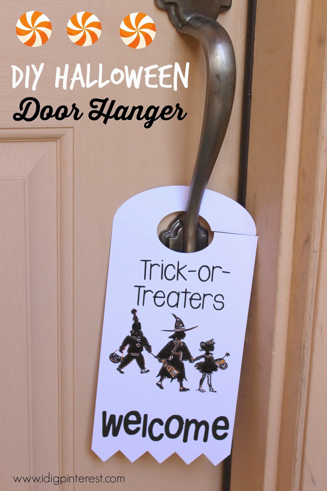 &quot;TrickorTreaters Halloween Door Hanger with Silhouette