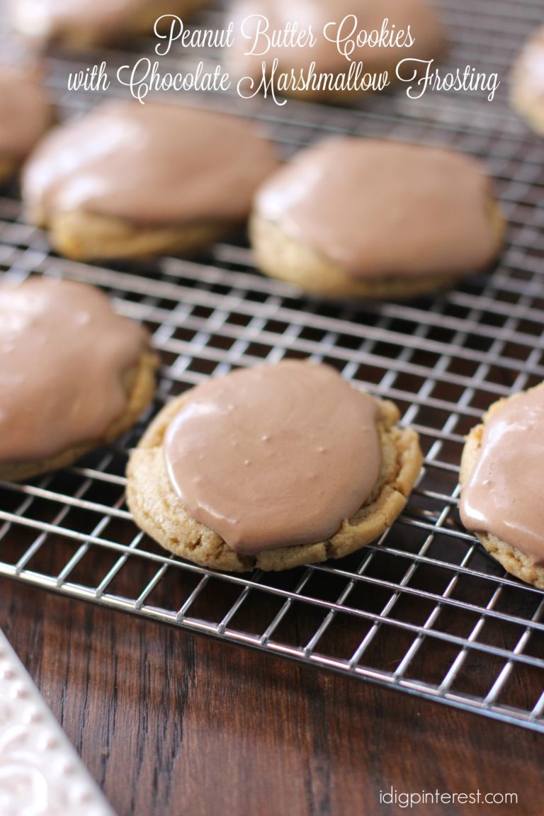 Peanut Butter Cookies with Chocolate Marshmallow Frosting I Dig Pinterest