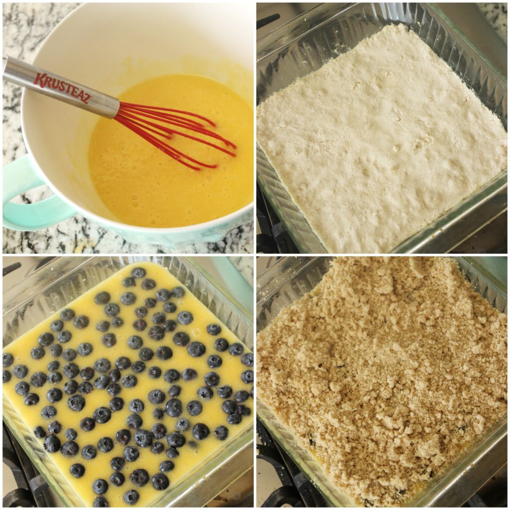lemon blueberry crumb bars collage
