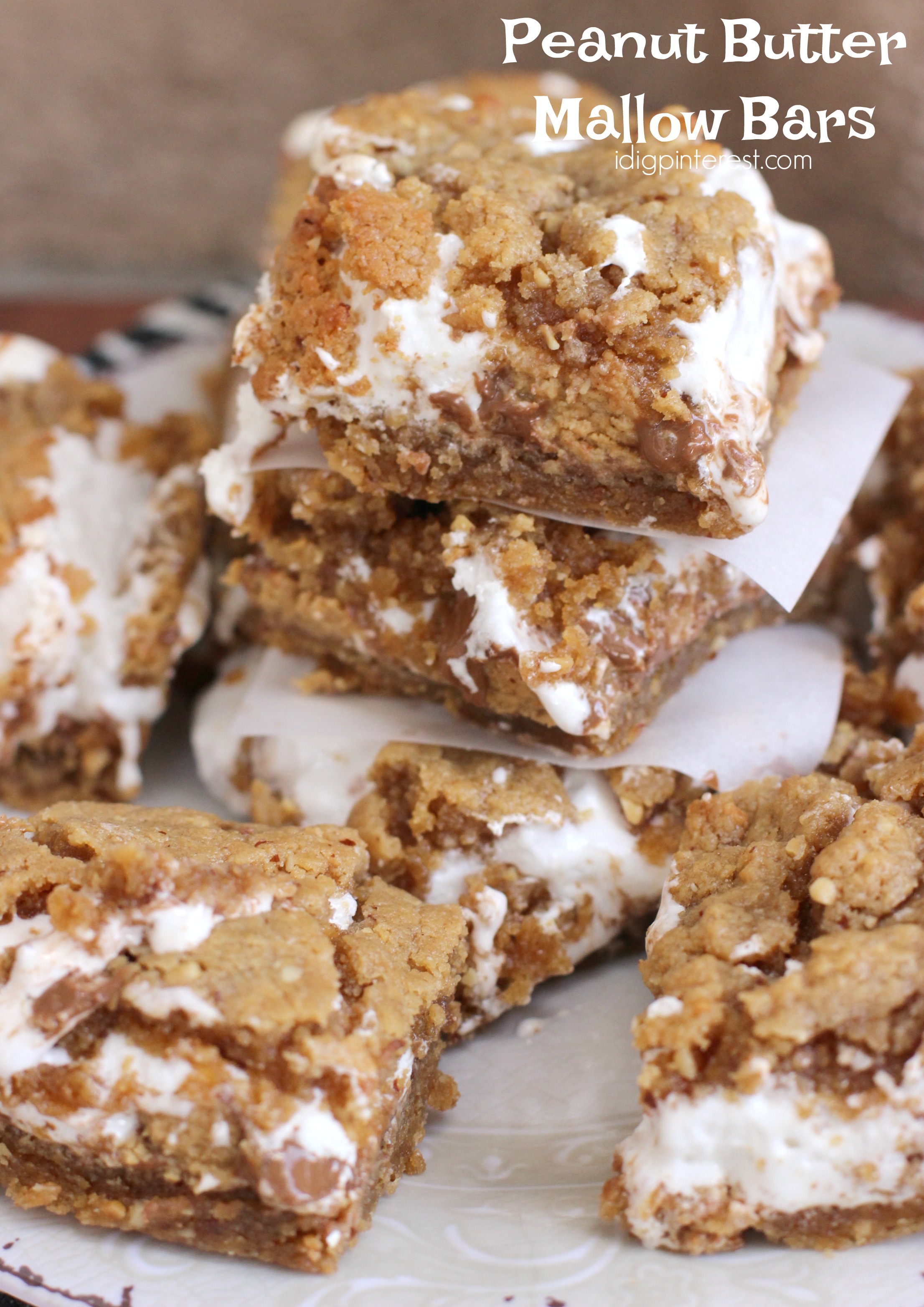peanut butter mallow bars2 I Dig Pinterest