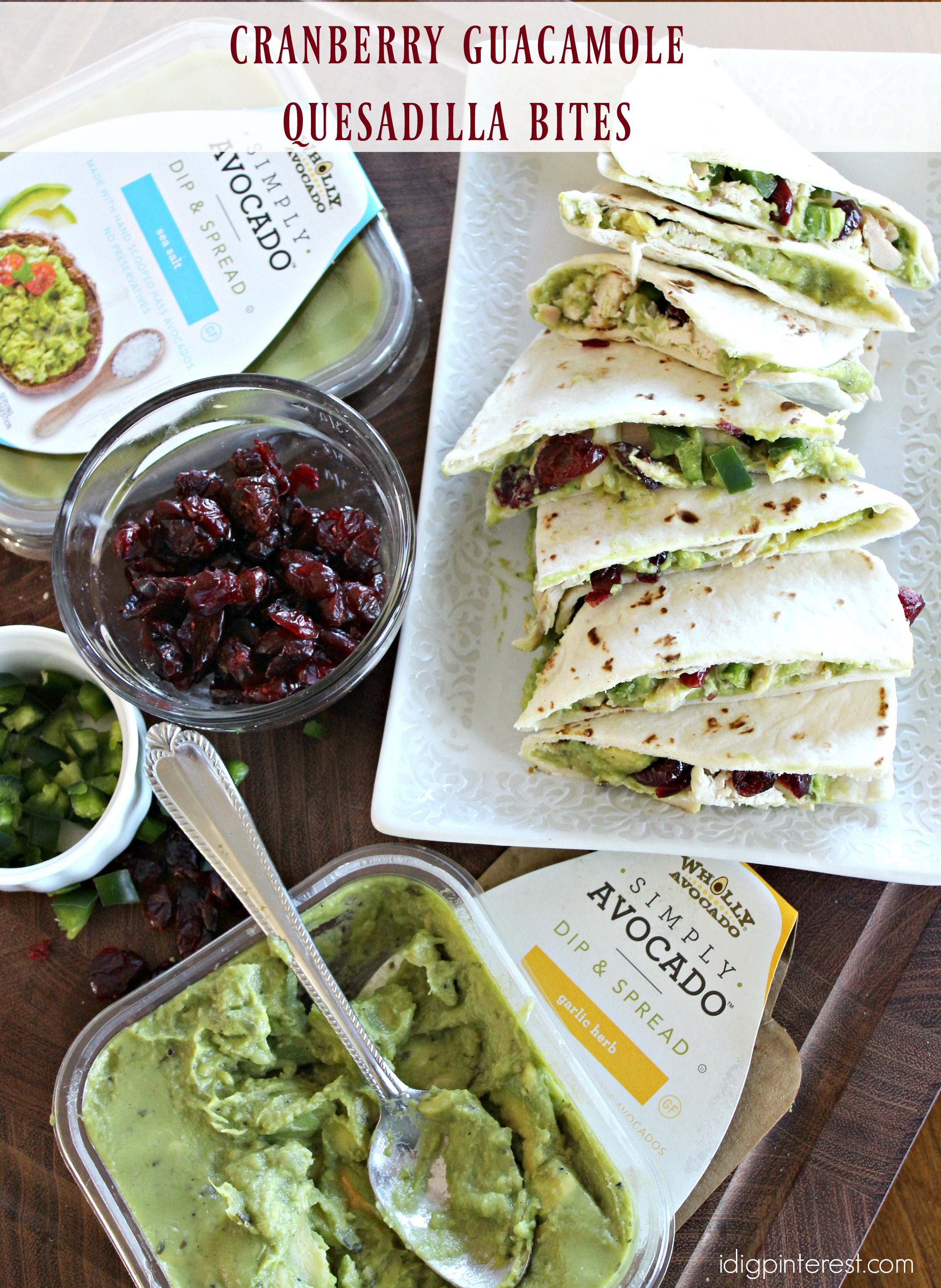 cranberry guacamole quesadilla bites3