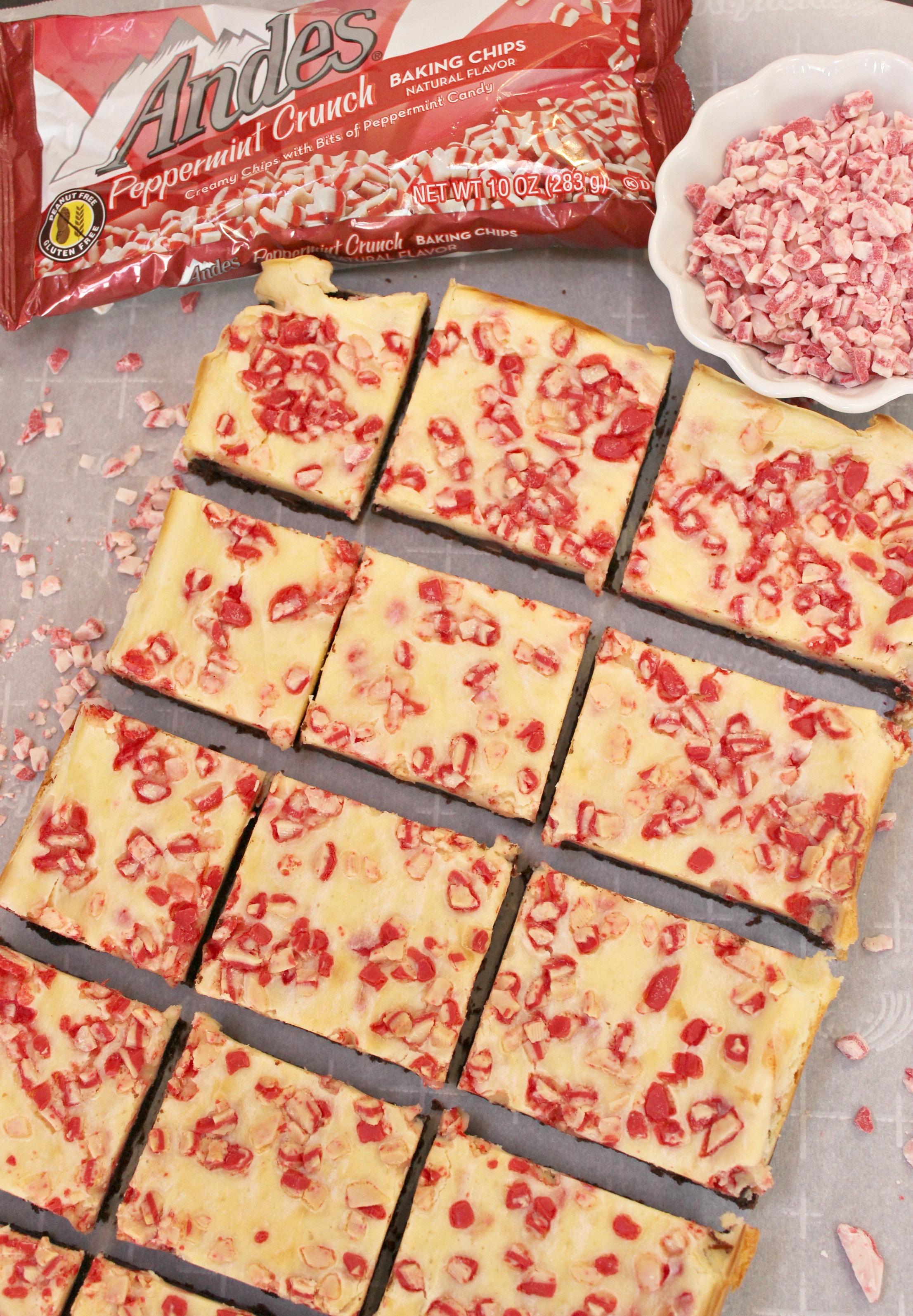 Peppermint Cheesecake Brownie Bars